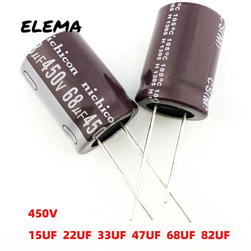 Tụ Điện Phân 450V 15UF 22UF 33UF 47UF 68UF 82UF Nhôm Điện Phân Tụ 13 * 20 16 * 25 18 * 25 Tụ Điện 18