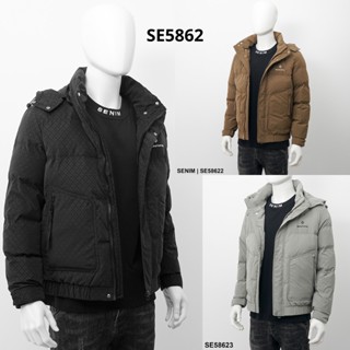 Áo khoác phao nam lông vũ 100% SENIM cao cấp cản gió cản bụi giữ ấm, mũ tháo rời tiện dụng SE5862.
