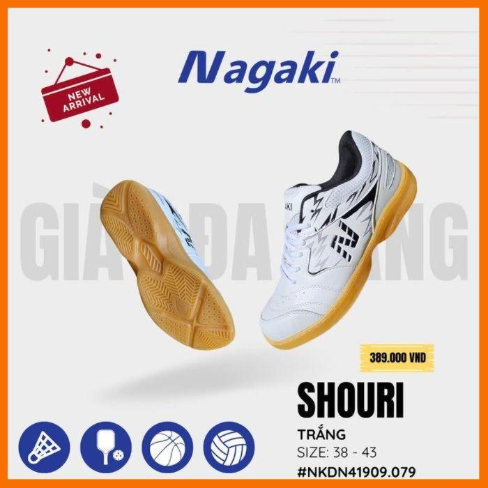 ( TẶNG TẤT ) Giày Nagaki shouri chuyên Pickleball/cầu lông/bóng chuyền cày sân bê tông