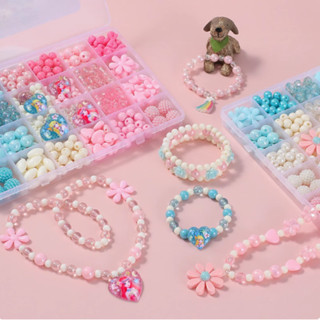 Đồ chơi kết cườm cho trẻ em trí tuệ tự làm bộ đeo hạt thủ công Vòng tay kết cườm cho bé gái