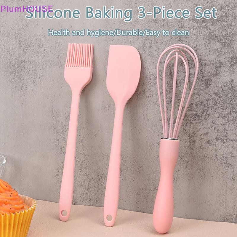 Plumhouse 3 Cái / bộ Bộ Nướng Bánh Silicon Kem Thìa Cạp Nhà Bếp Hộ Gia Đình Đánh Trứng Thịt Nướng Dầu Bàn Chải Tiện Ích Đồ Dùng Nhà Bếp VN