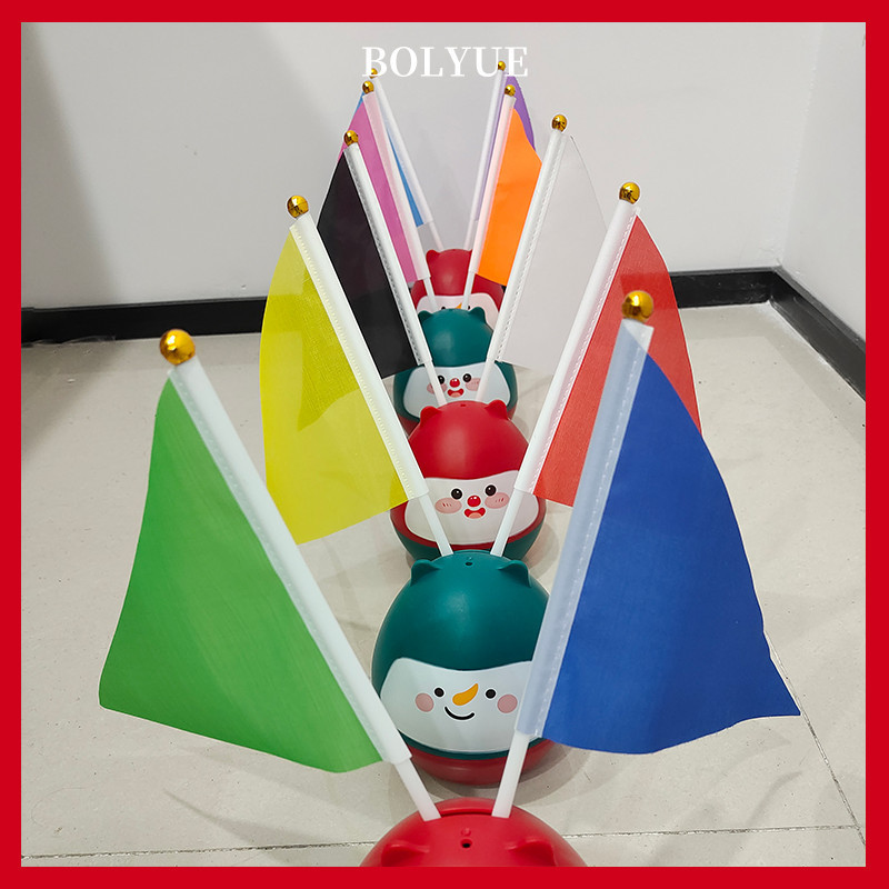 Triangle Flags Bunting Handheld Flag White/Black/Red/Green/Blue/Yellow/Pink/Purple Flag 10Colors Fla