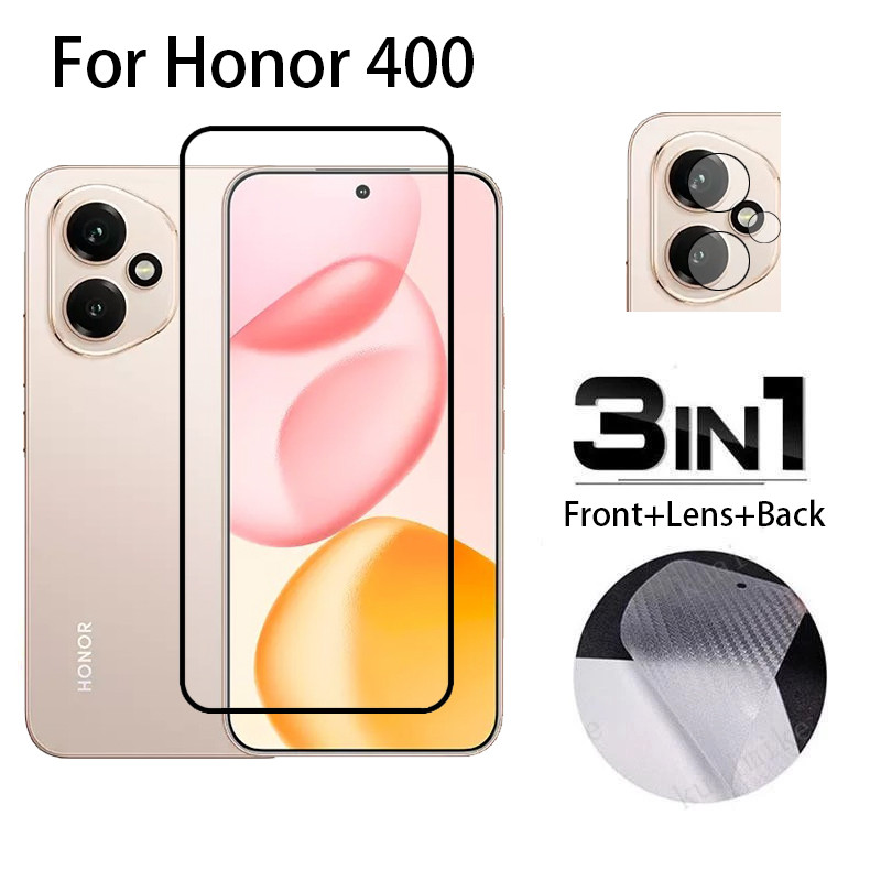 3 Trong 1 Honor 400 5G Kính Cường Lực Bảo Vệ Màn Hình Phim Ống Kính Máy Ảnh Cho Honor X8C X7C X6C X6