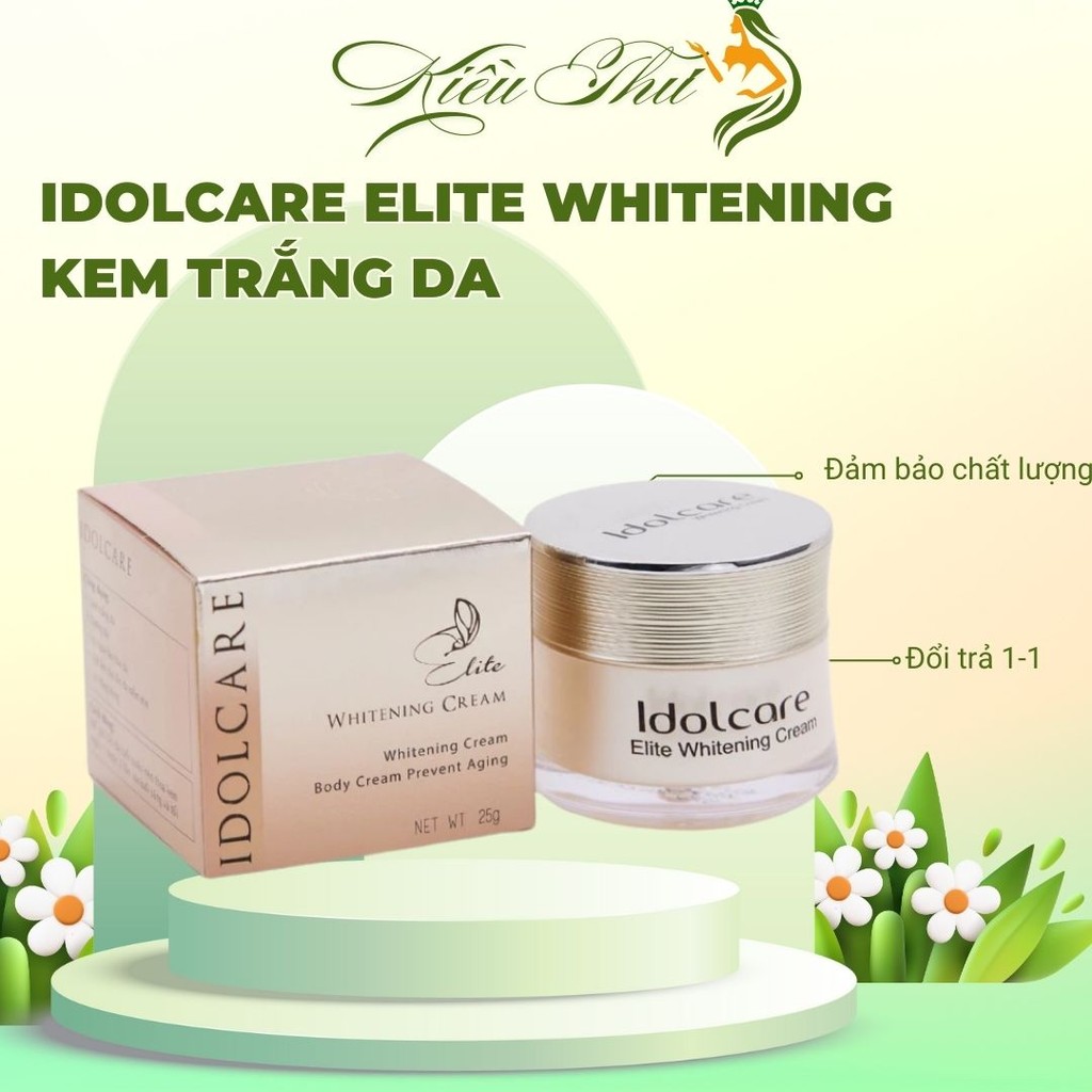 Idolcare Elite Whitening Kem Trắng Da, Dưỡng Da, Ngừa Lão Hoá - Hộp 25g - C.Ty Châu Ngọc Thảo - Kiều