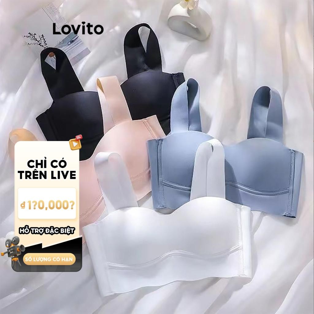 [VHL x LOVITO] Lovito Áo ngực có khóa trơn gợi cảm dành cho nữ LNL43215