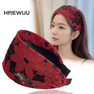 Băng đô rộng HPZEWUU, Băng đô ren chống trượt hoa, Vòng thêu vành rộng đơn giản thời trang hàng ngày