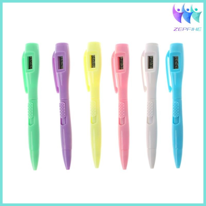 1Pcs Ballpoint Pen with Digital Clock Electronic Clock Pen Exam Pens Watch Pen