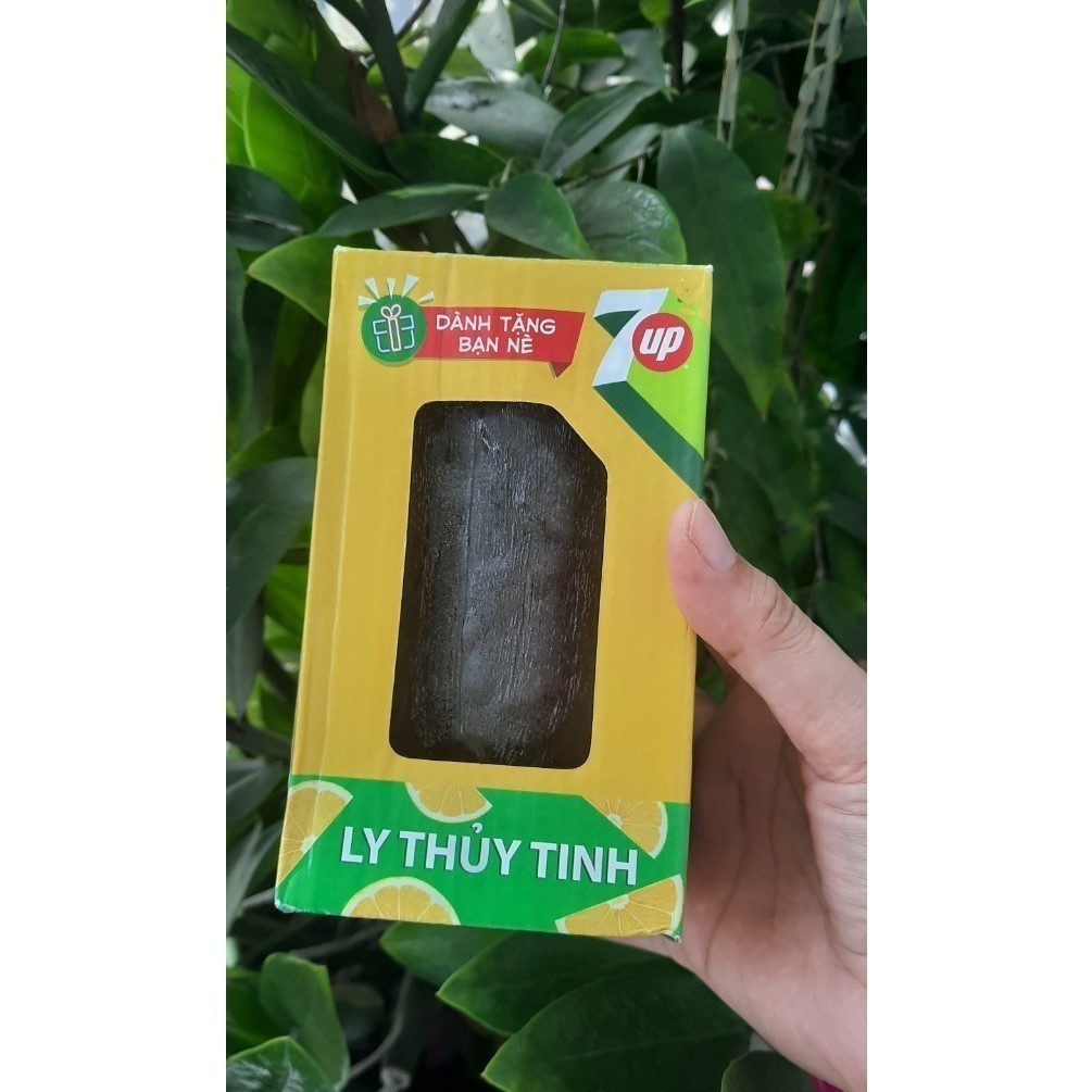 [QUÀ TẶNG] Ly Thủy Tinh Cao Cấp 7UP Soda Chanh Đa Năng Tiện Dụng Đựng Nước Uống, Làm Nến Thơm 380ML 
