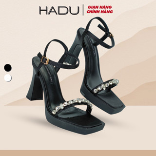 Cao Gót Đế Vuông 9P Quai Ngang Đính Đá CALIA Đúp Trước 2P HADU MM969 Vật Liệu Cao Cấp Đế Chống Trượt