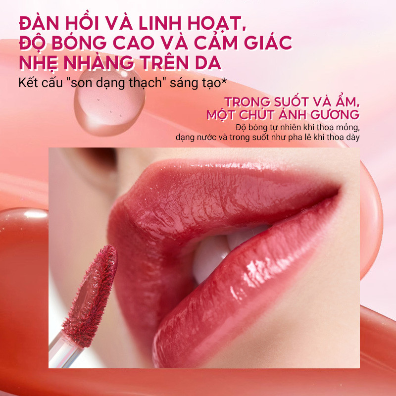 IMAGIC Gương Nước Lip Jelly Dưỡng Ẩm Nước Ánh Sáng Màu Trang Điểm Lâu Dài Lip Glaze