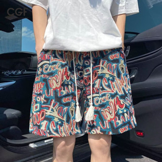 Quần short thiết kế Graffiti mỏng mùa hè Quần short đi biển thông thường dành cho giới trẻ Hợp thời trang
