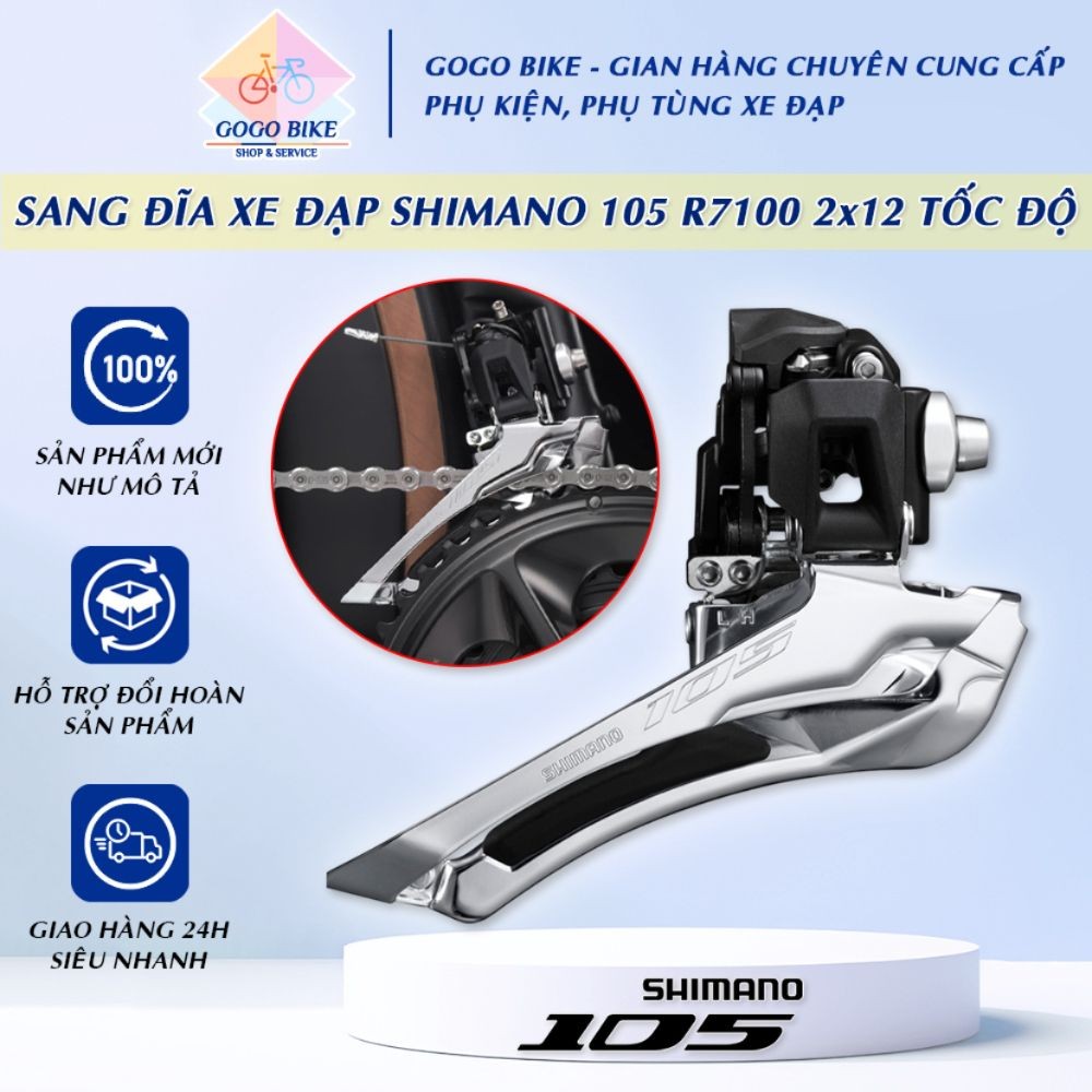 [GoGo Bike] Sang đĩa (Sang đề trước) xe đạp SHIMANO 105 FD R7100 2x12 Speed  - Chính Hãng