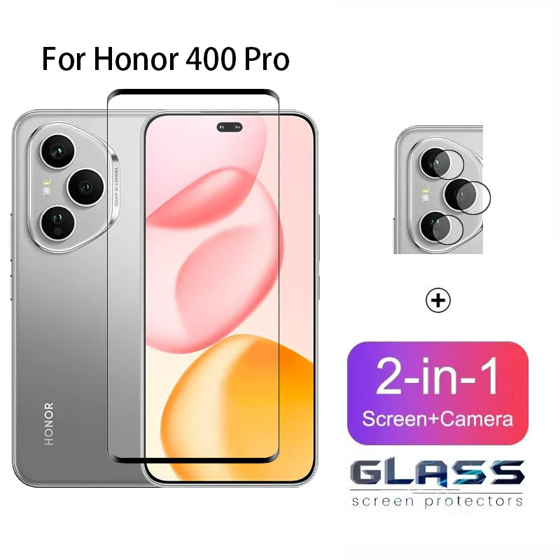 2 Trong 1 Honor 400 Pro 5G Kính Cường Lực Bảo Vệ Màn Hình Phim Ống Kính Máy Ảnh Cho Honor X8C X7C X6