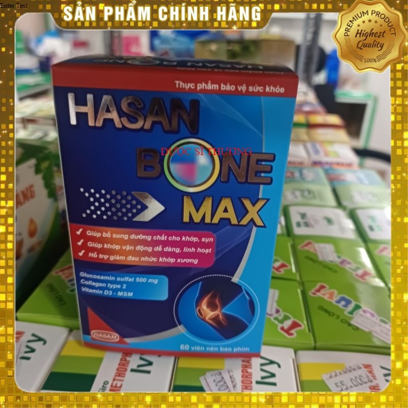 HASAN BONE MAX - GIÚP DUY TRÌ VÀ BẢO VỆ SỤN KHỚP, TĂNG TIẾT DỊCH KHỚP HỘP 60V