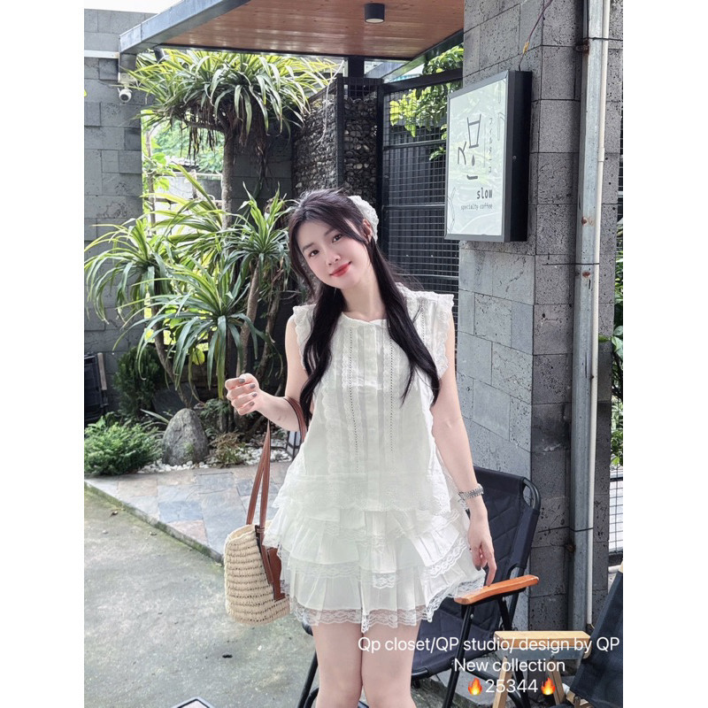 set thô boy chân váy tầng  qp BYJOLIE