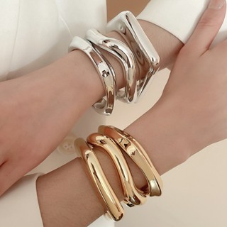 Vòng tay mở hình học không đều phong cách châu Âu và Mỹ dành cho nữ - Trang sức tay thời trang