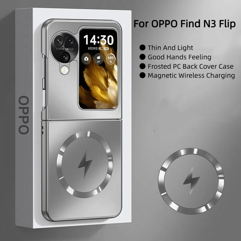 Dành Cho OPPO Find N3 Flip N3Flip N2 Flip Case Mỏng & Nhẹ Từ Tính Sạc Không Dây Mờ PC Cứng Flip Vỏ Đ
