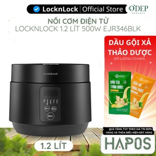 Nồi cơm điện tử mini LocknLock 1.2L 500W Chính hãng, có xửng hấp, 5 chế độ làm sữa chua, giữ ấm 24h - HAPOS BEAUTY