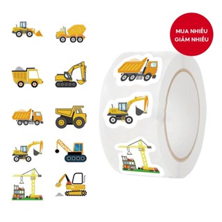 500 Chiếc Hoạt Hình Kỹ Thuật Xe Cuộn Lên Miếng Dán Series Graffiti Dán Cho Vali Vỏ Điện Thoại Di Động Mũ Bảo Hiểm Laptop Ván Trượt Miếng Dán Trang Trí Chống Thấm Nước DIY Sáng Tạo