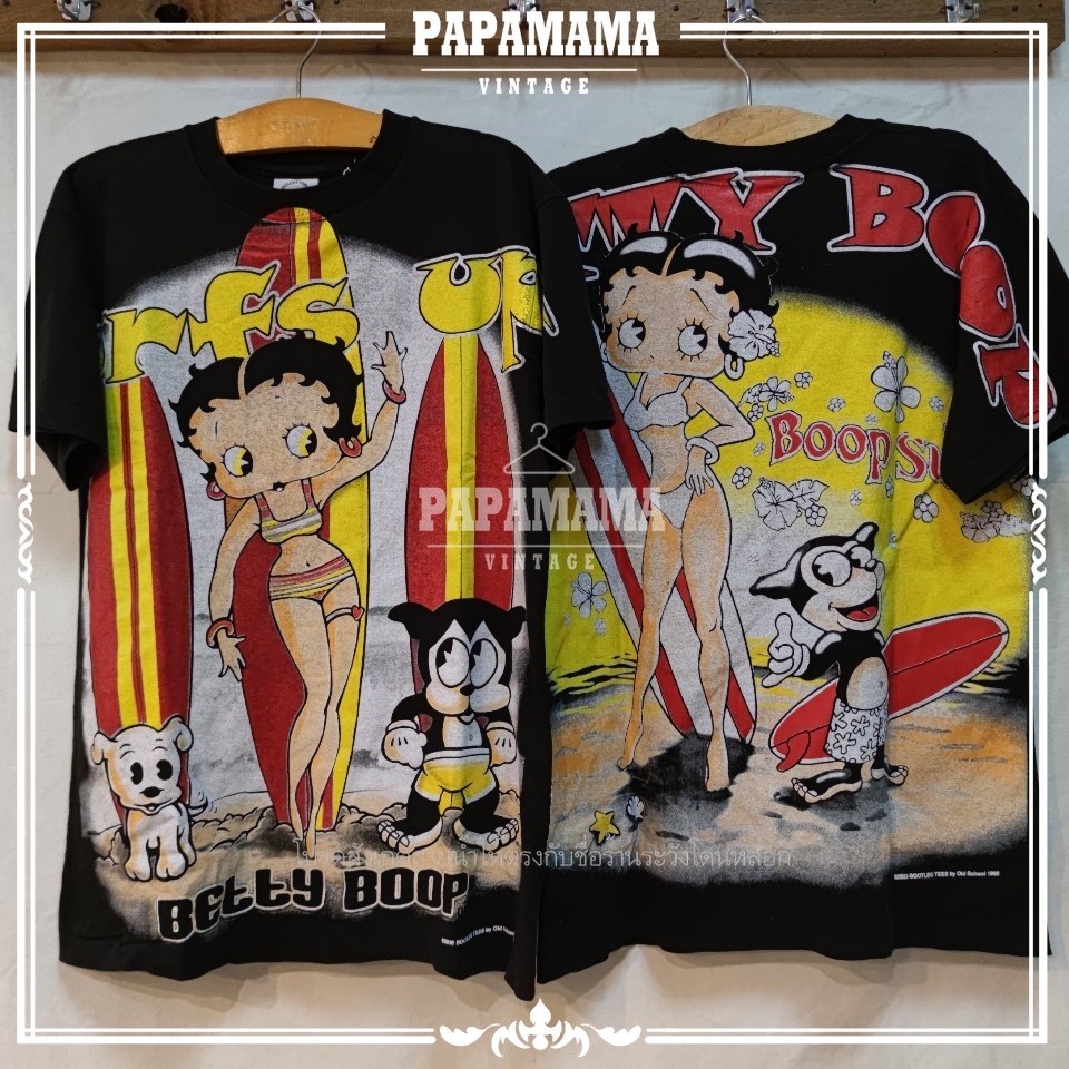 [Betty Boop] Lướt sóng Boop Áo thun Bootleg / Baju Microfiber Jersi / Áo thun Jersey