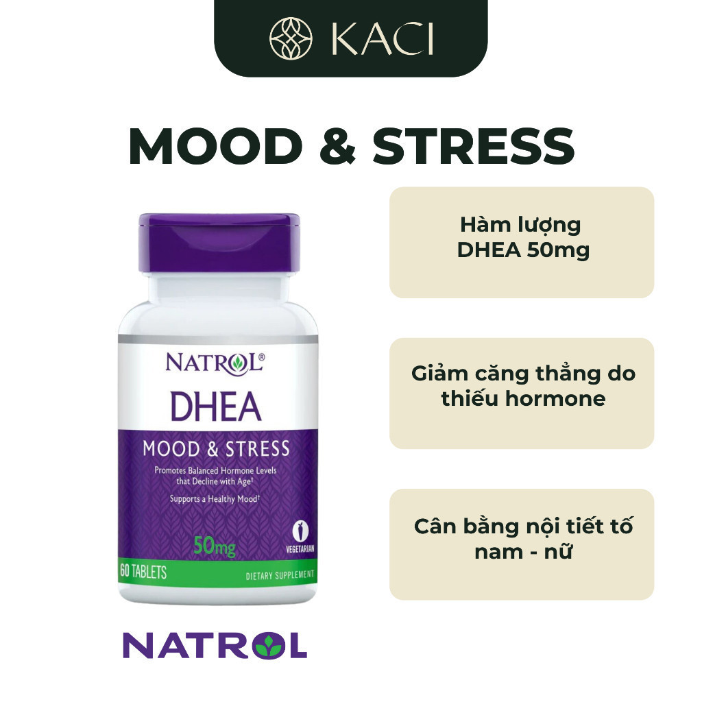 Viên Uống Tăng Cường Nội Tiết Tố DHEA Giảm Căng Thẳng 50mg Natrol