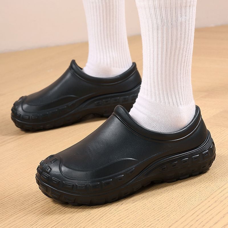 2025 Phong Cách Mới Giày Nhà Bếp Nữ Chống Trơn Trượt Chống Thấm Nước Chống Dầu KFC Giày Làm Việc Đầu Bếp Giày Đen Chuyên Dụng Bảo Vệ Lao Động Nam20250606