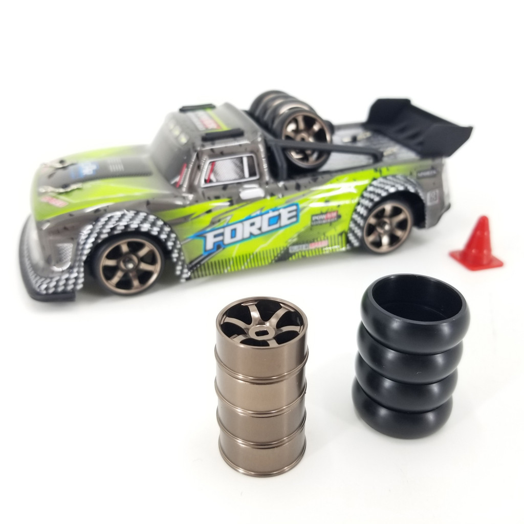 4 Nâng cấp 1 / 28 Bánh xe kim loại ARC Slick Lốp cho 1 / 28 Wltoys 284131 K969 K989 RC Car Drift KYO