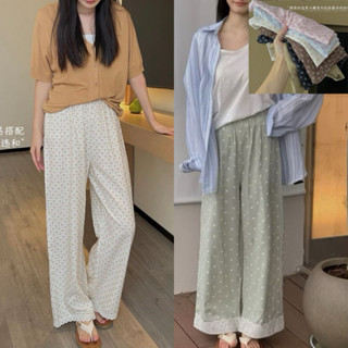   Loại 1  Quần nữ ống đứng rộng 100%  từ sợi bông tự nhiên mềm nhẹ thoáng mát  quần dài mặc nhà quần ngủ QVT1. 