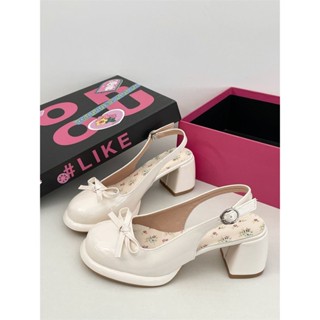  Dép xỏ ngón DAXINGZHE cho phụ nữ giày đơn có nơ ngọt ngào cho trang phục ngoài trời 