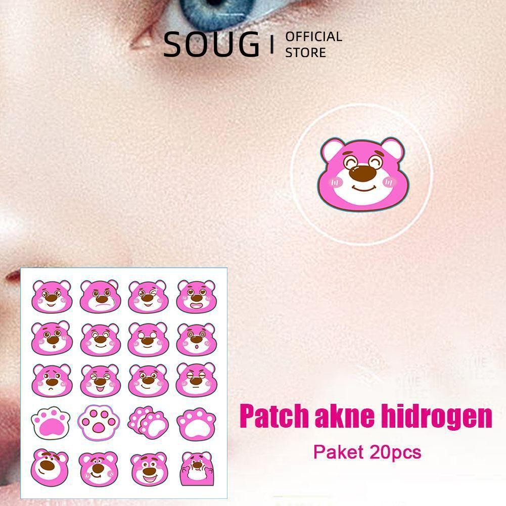 Soug Hoạt Hình Gấu Dâu Mụn Miếng Dán Hydrocolloid Mụn Làm Đẹp Miếng Dán Miếng Dán Miếng Dán Z5n1