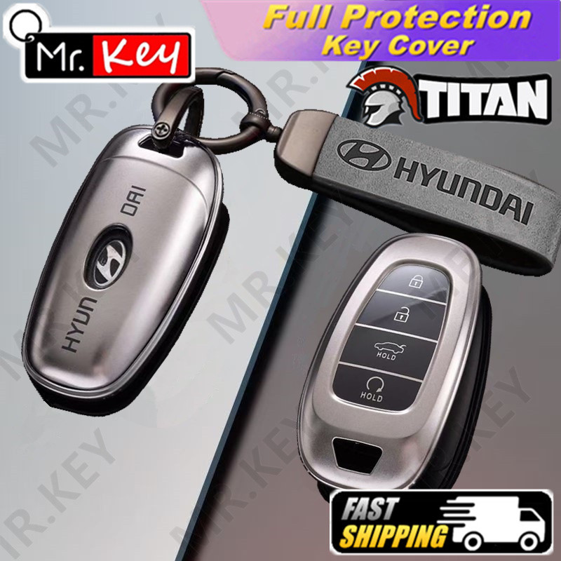 [Mr.Key] Hộp đựng chìa khóa màu xám titan cho Hyundai Tucson NX4 Prime Santa Fe Nexo Santafe Sonata 
