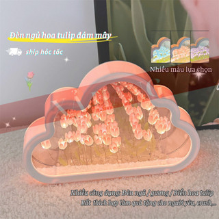 Hot Sale Gương đèn ngủ vườn hoa tulip Handmade Trang Trí Phòng Ngủ Quà tặng người yêu sinh nhật ý nghĩa crush SGDECOR