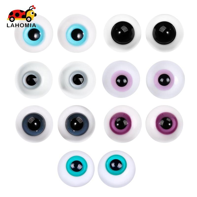 LAHOMIA 2 Miếng Mắt Búp Bê Thủy Tinh, Mắt Kính 6 mm Phụ Kiện, Di Chuyển Được Để Làm Búp Bê