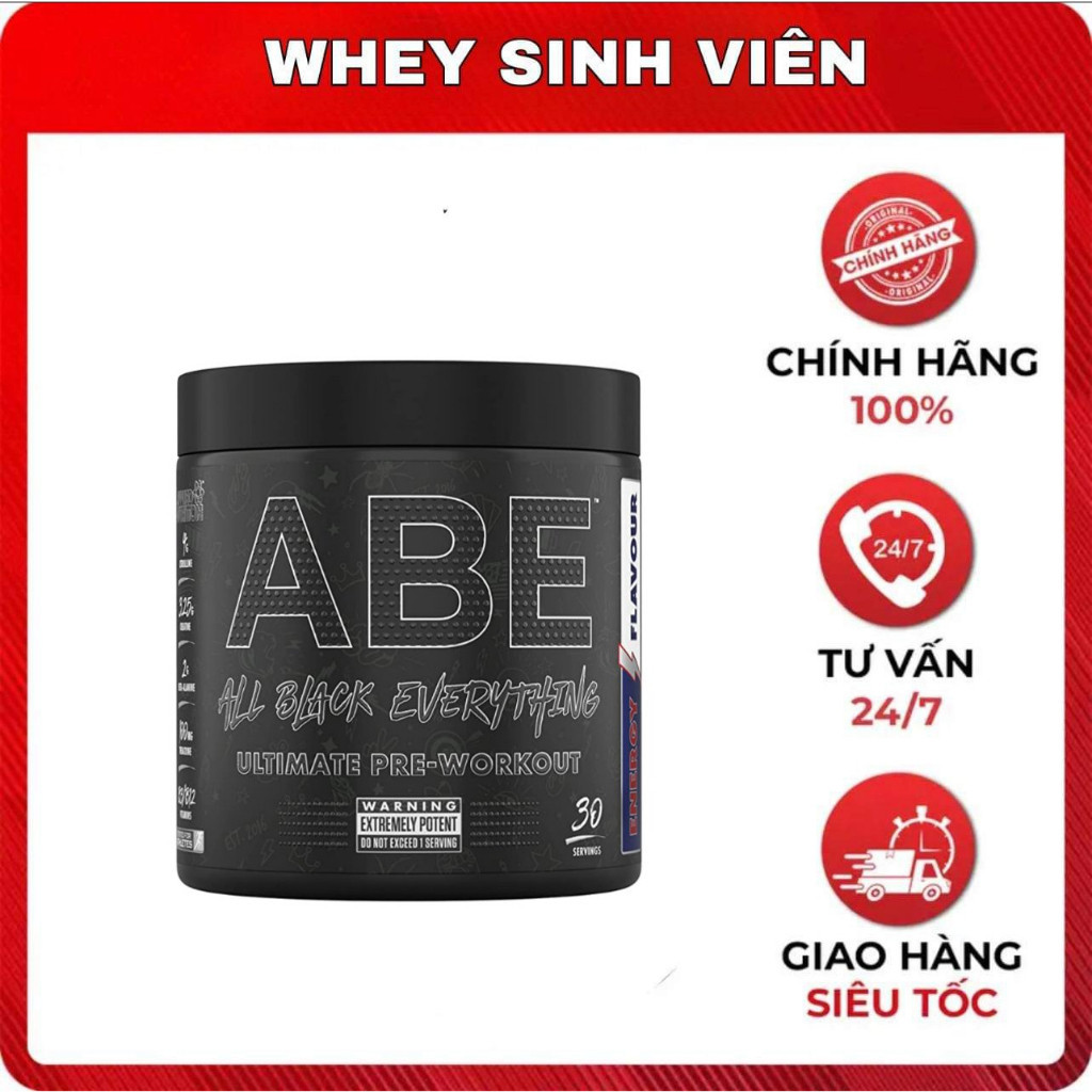 (VÓN NHẸ) [Chính hãng]  ABE PRE WORKOUT -BỘT TĂNG LỰC APPLIED NUTRITION 30 LẦN DÙNG TẠI WSV