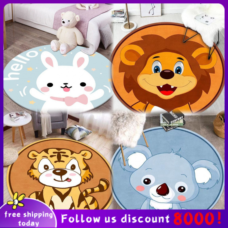 Se7ven✨round Carpet Computer Chair Cushion round Mat Hanging Basket Glider Mat Household Nordic Cart