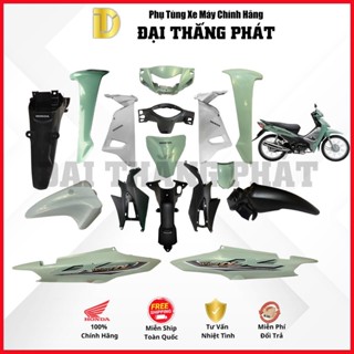 (Có bán lẻ) Dàn áo | Bộ nhựa WAVE Alpha 110cc K89 năm 2017 Màu Xanh ngọc GY-150 chính hãng Honda