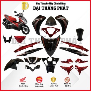   Có bán lẻ  Dàn áo xe Air Blade 110cc KVG  Đầu bò -Năm 2011 màu Đen đỏ-NH-B25K chính hãng Honda 