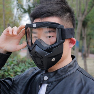 Bộ kính bảo hộ cao cấp, mặt nạ beon, mặt nạ phượt dùng cho mũ 3/4 cực chất, kính chống dịch, gió bụi và chống nước
