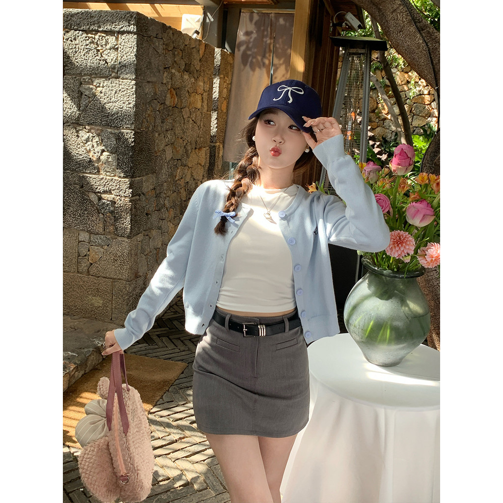 YAYUAN K Dệt Kim Cardigan Nữ Phong Cách Mới Cổ Tròn Thời Trang Mỏng Nhìn Thêu Áo Khoác Nhỏ Pur | BigBuy360 - bigbuy360.vn