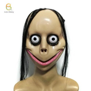 [kittenBaby-t] Kinh dị Halloween mới với mặt nạ tóc dài Mặt nạ ngộ nghĩnh Mặt nạ miệng hình chữ V có tóc nạ ma nữ Roleplay nạ MoMo [mới]