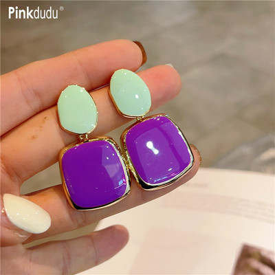 Pinkdudu Bán Chạy 2025 MỚI Hình Học Bông Tai Hợp Kim Kẽm Bông Tai Thả Bông Tai Nữ Trang Sức PD2221