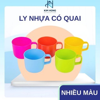 [Giá Xưởng] Cốc ( Ly ) Tách uống nước có quai cho bé được làm từ chất liệu nhựa an toàn - nhiều màu