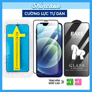 Kính Cường Lực iPhone Khung Tự Dán Cao Cấp Trong Suốt Full Màn IP 6/6s/7/8/Plus/X/XS/XR/11/12/13/14/15/16/17/Pro/Max/Air