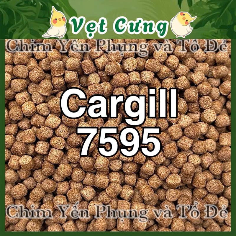 Cám Cá Cargill 7595 1kg – Nền Vàng, 20% Đạm, Phù Hợp Cá Ăn & Câu Cá