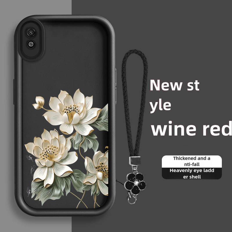 Ốp Lưng OPPO A37 a37f Tùy chỉnh Lotus Pattern Thiết kế mới với Clover Pendant