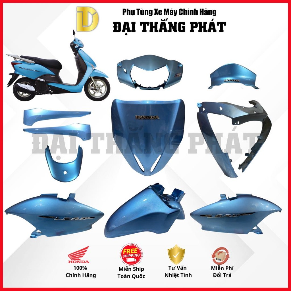 (Có bán lẻ) Dàn áo xe Lead 110cc GGE (2009-2010-2011-2012) màu Xanh - B203 chính hãng Honda