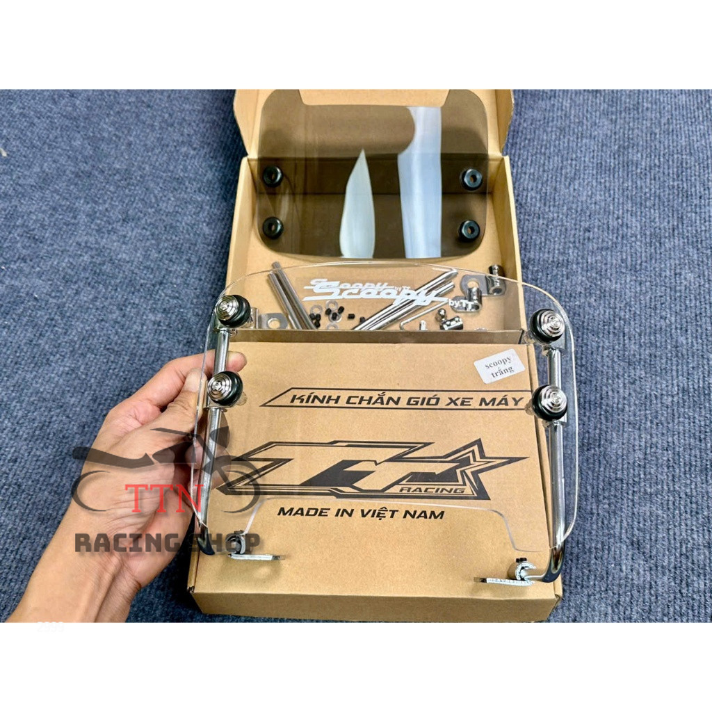 Kính Chắn Gió Siêu Đẹp Cho Honda Scoopy Đời 2014 - 2025 Tặng phụ kiện gắn