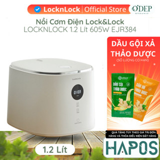 Nồi cơm điện LocknLock 1.2 Lít 605W, Hàng chính hãng Bianco Nemo, cảm ứng, men sứ chống dính EJR384 - HAPOS OFFICIAL