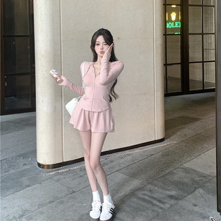  Bộ Đồ Nữ Tôn Dáng Thể Thao Giản Dị Thời Trang Đường Phố Hot Girl Mùa Hè Dài Tay Chống Nắng Quần Short Cardigan Bộ HChiếc 