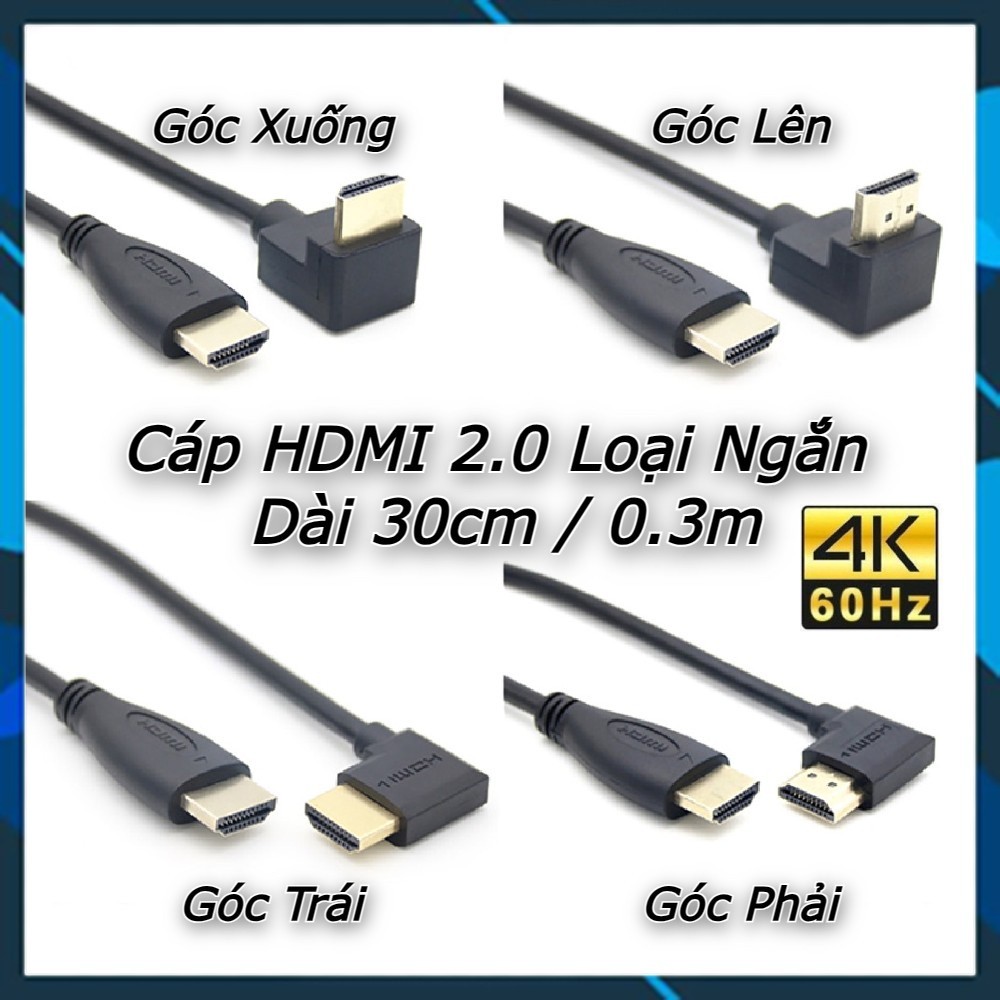 [30cm] Dây Cáp HDMI 2.0 loại Ngắn 30cm 4k 60hz 1080p Full HD Dành Cho Video Âm Thanh HDTV TV PS3 Máy